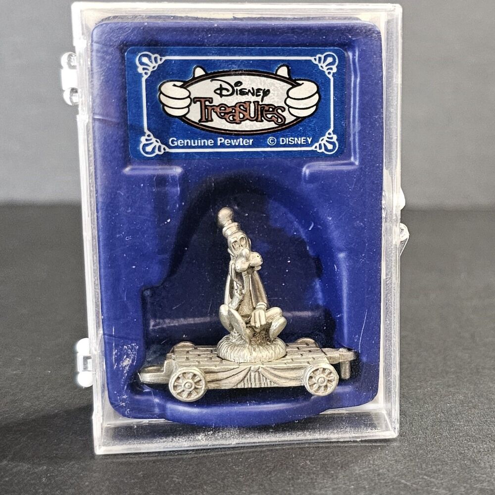 NIB Vtg Disney Treasures Goofy Train Car Pewter Figurine